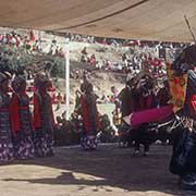 Masked dancers in Tibetan Opera