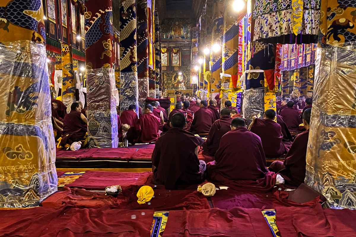 At a monks' examination, Sera Monastery