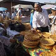 Selling bread, Qumtepa bazaar