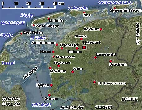 Map of Fryslân