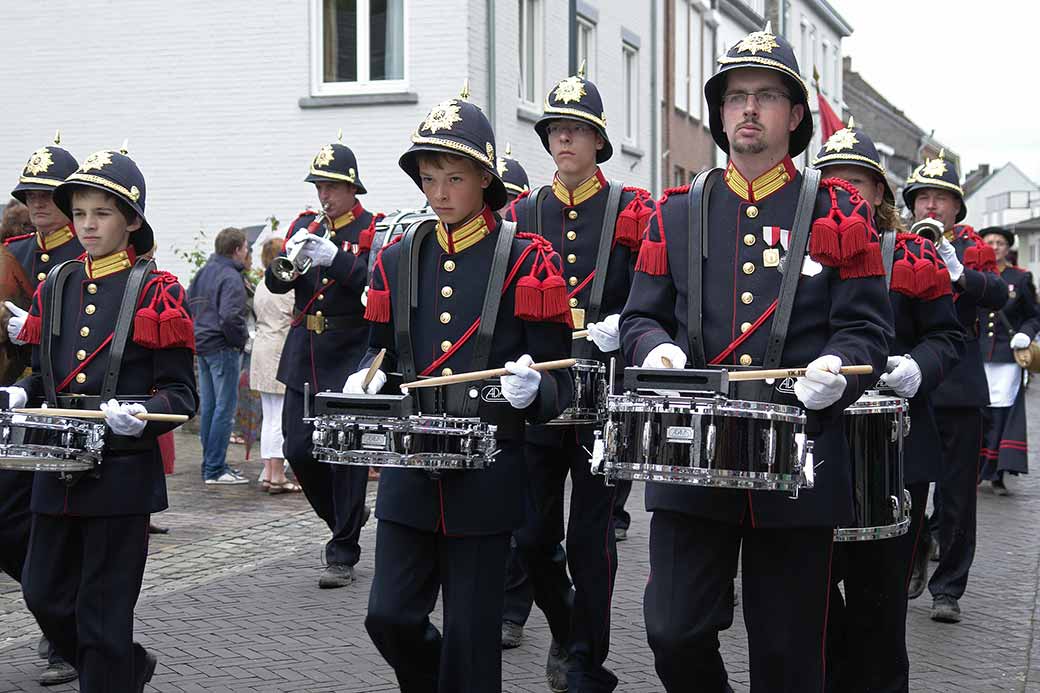 Drum band march past