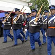 'Rifle carriers”  marching