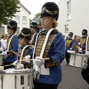 Drums marching past