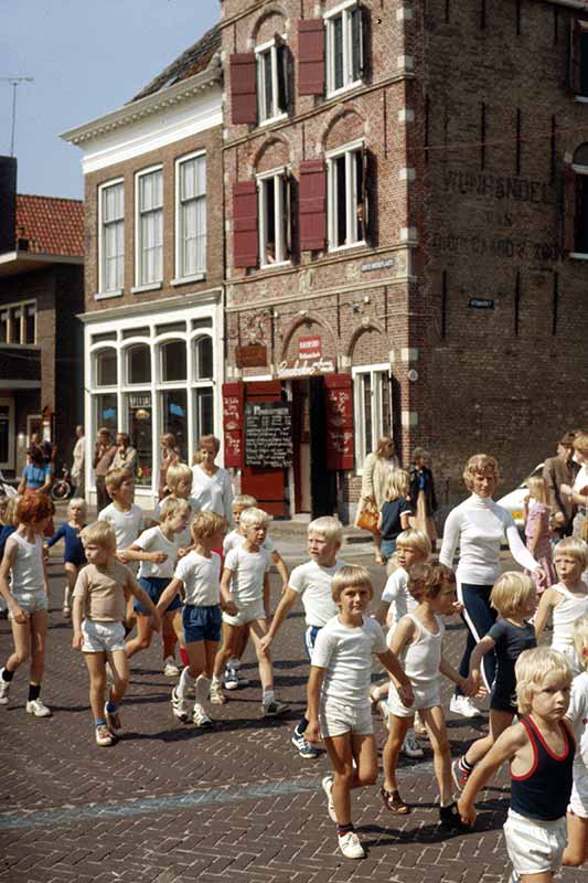 Children marching past