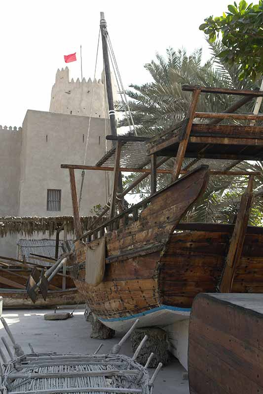 A wooden dhow