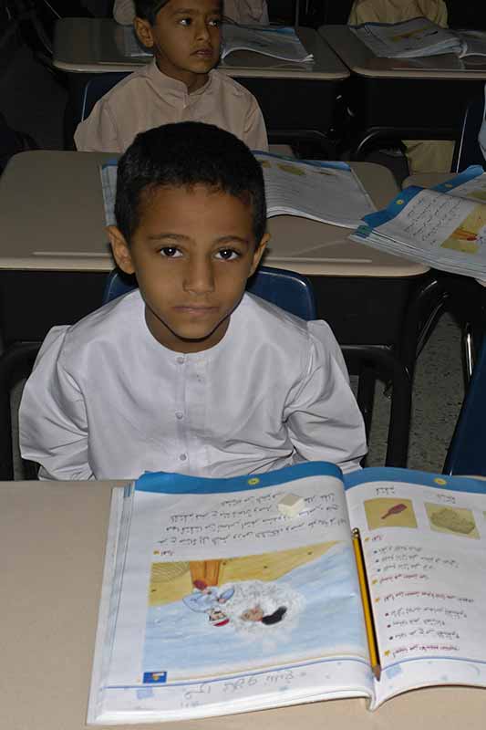 Boy at his desk