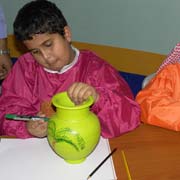 Painting clay pots