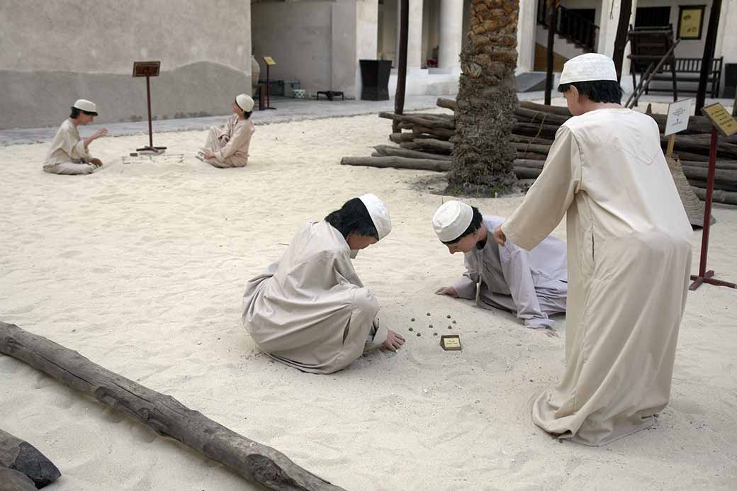 In the courtyard