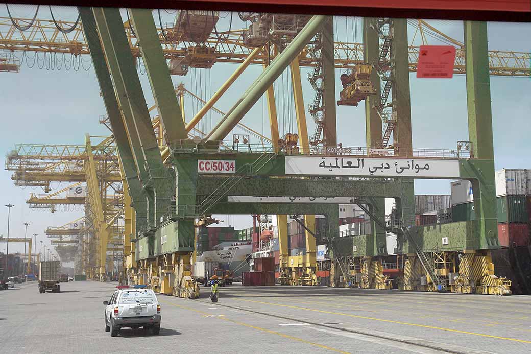 Cranes, container port